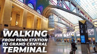 Walking NYC  Penn Station to Times Square amp Grand Central Terminal July 2021 [upl. by Crispas398]