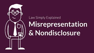 Misrepresentation and Nondisclosure  Contracts  Defenses amp Excuses [upl. by Pigeon]