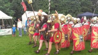 Roman Reenactment at the Amphitheatre in Caerleon Marching In [upl. by Urata887]