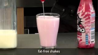 How to make a fat free milkshake using an aerolatte milk frother [upl. by Ymorej]